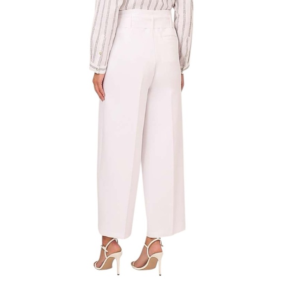 Adrianna Papell Woven Belted Wide Leg Trousers in white Women’s size 10 - Picture 3 of 7